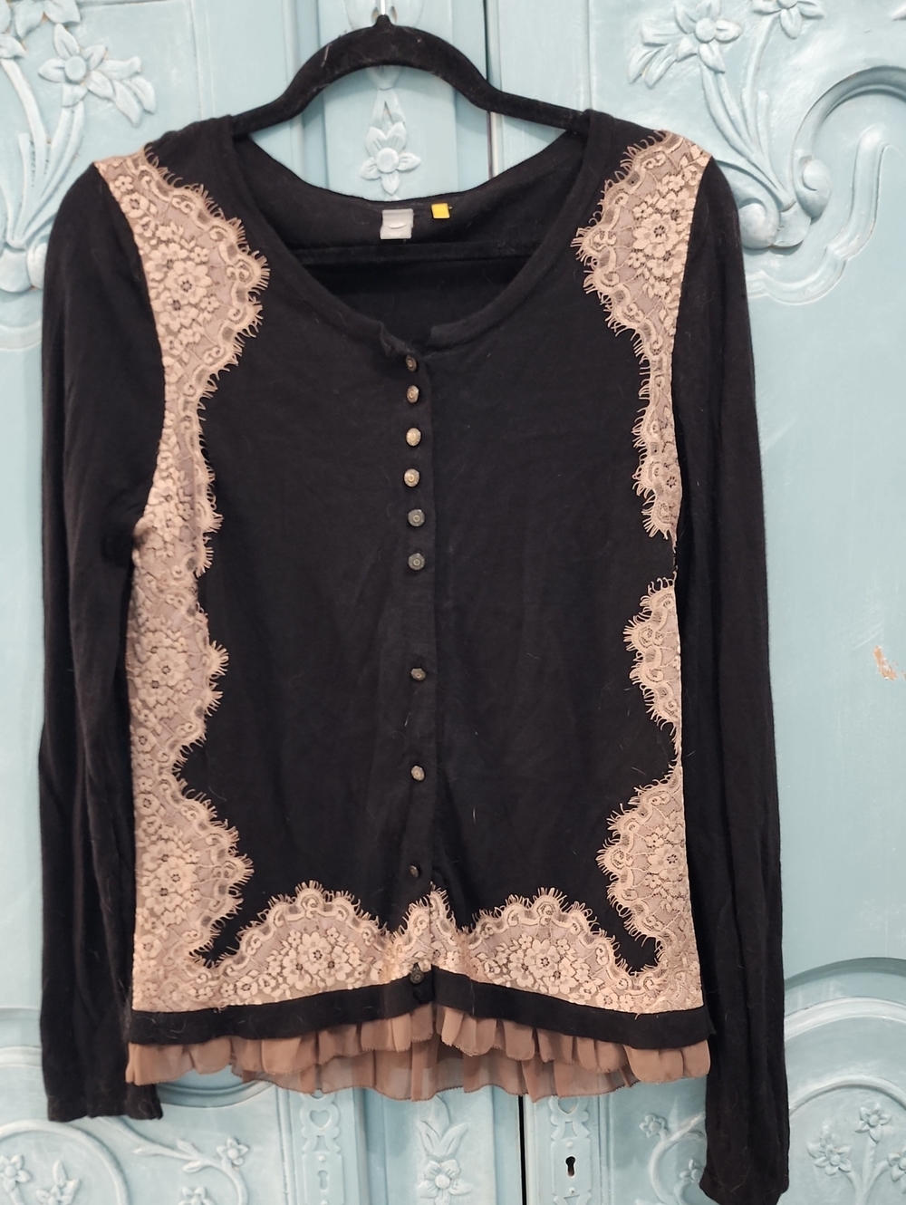 Knitted & Knotted Anthropologie Lace Cardigan